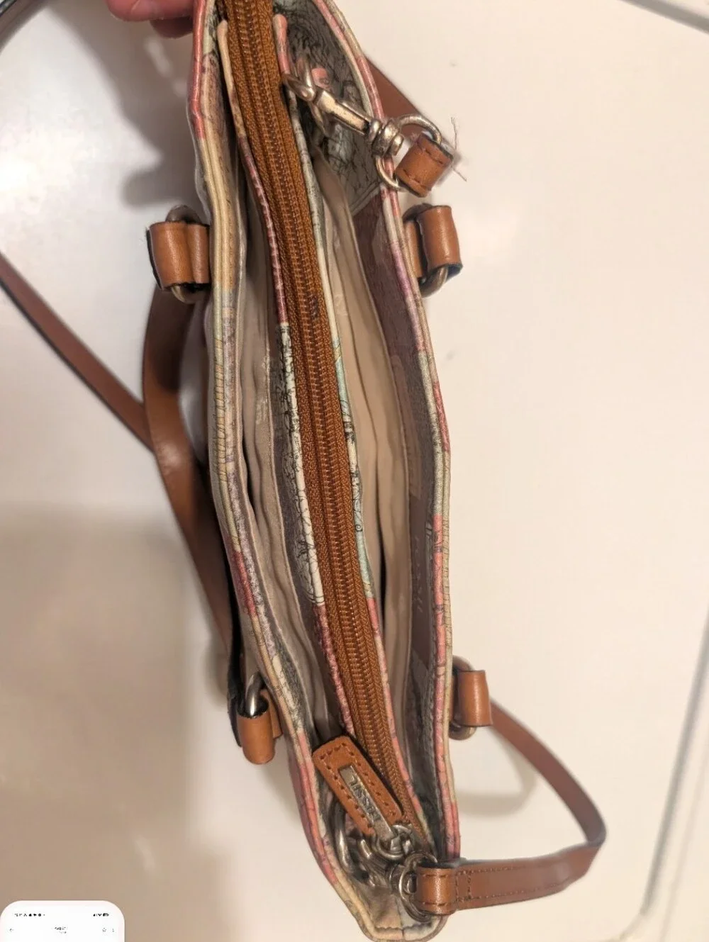 Vintage Fossil NWT Coronado Boho Leather Multicolor Floral Two Strap Purse